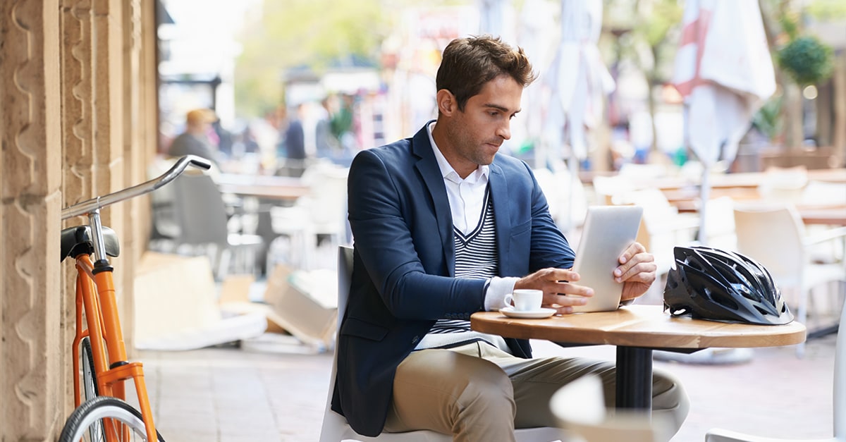 Man sitting in cafe