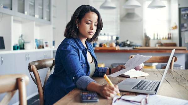 Woman working on computer