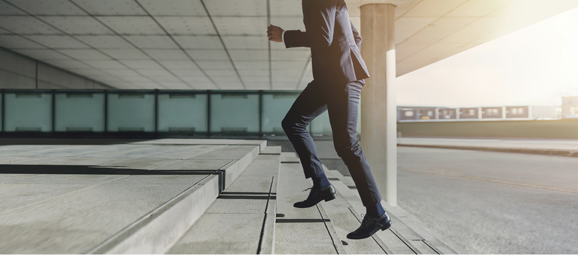 person climbing stairs