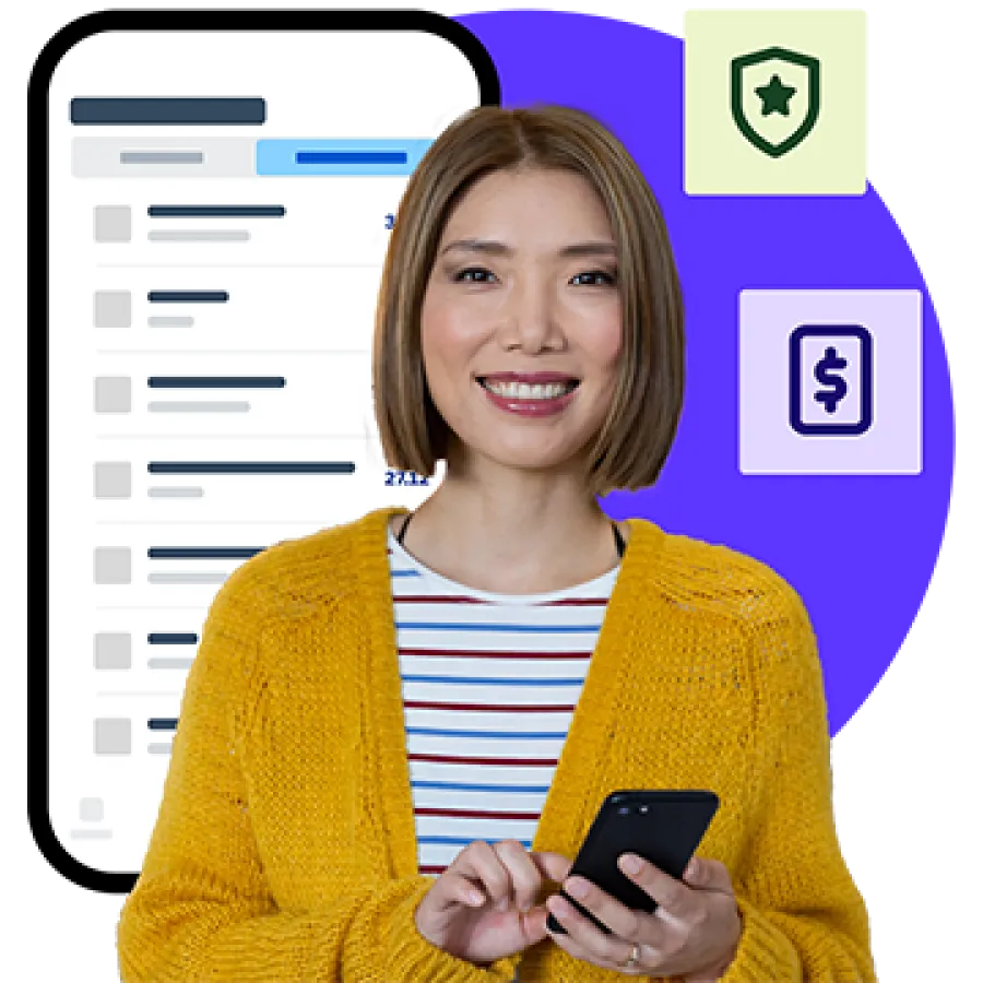 woman using app