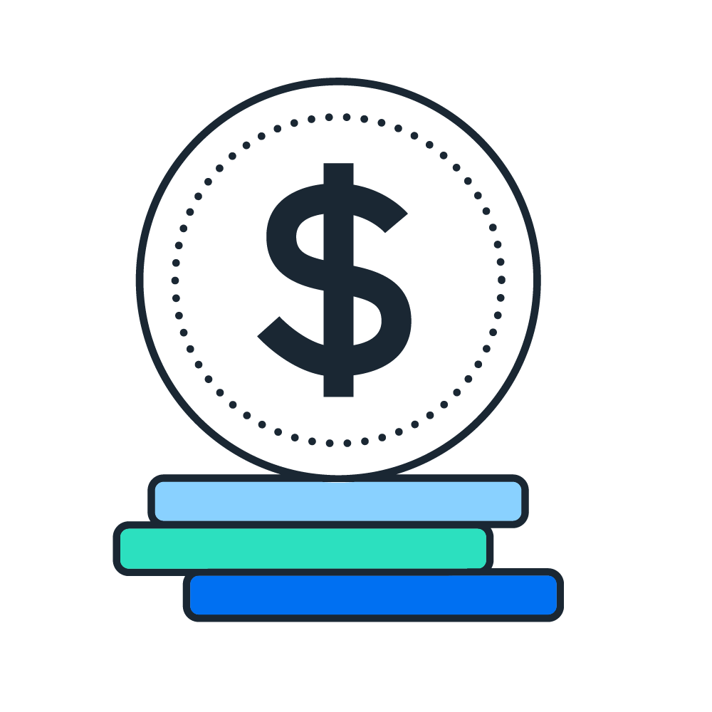 Dollar coins pictogram