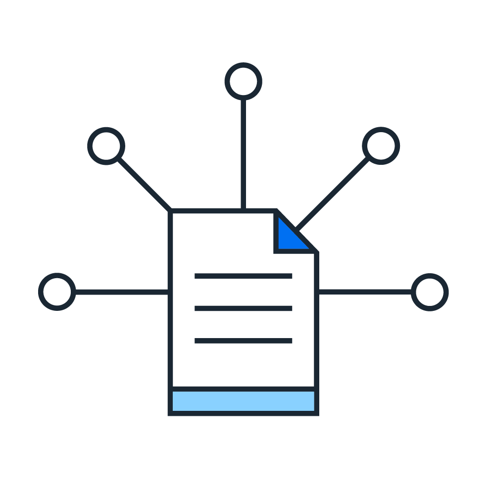 graphic of document with connected spokes