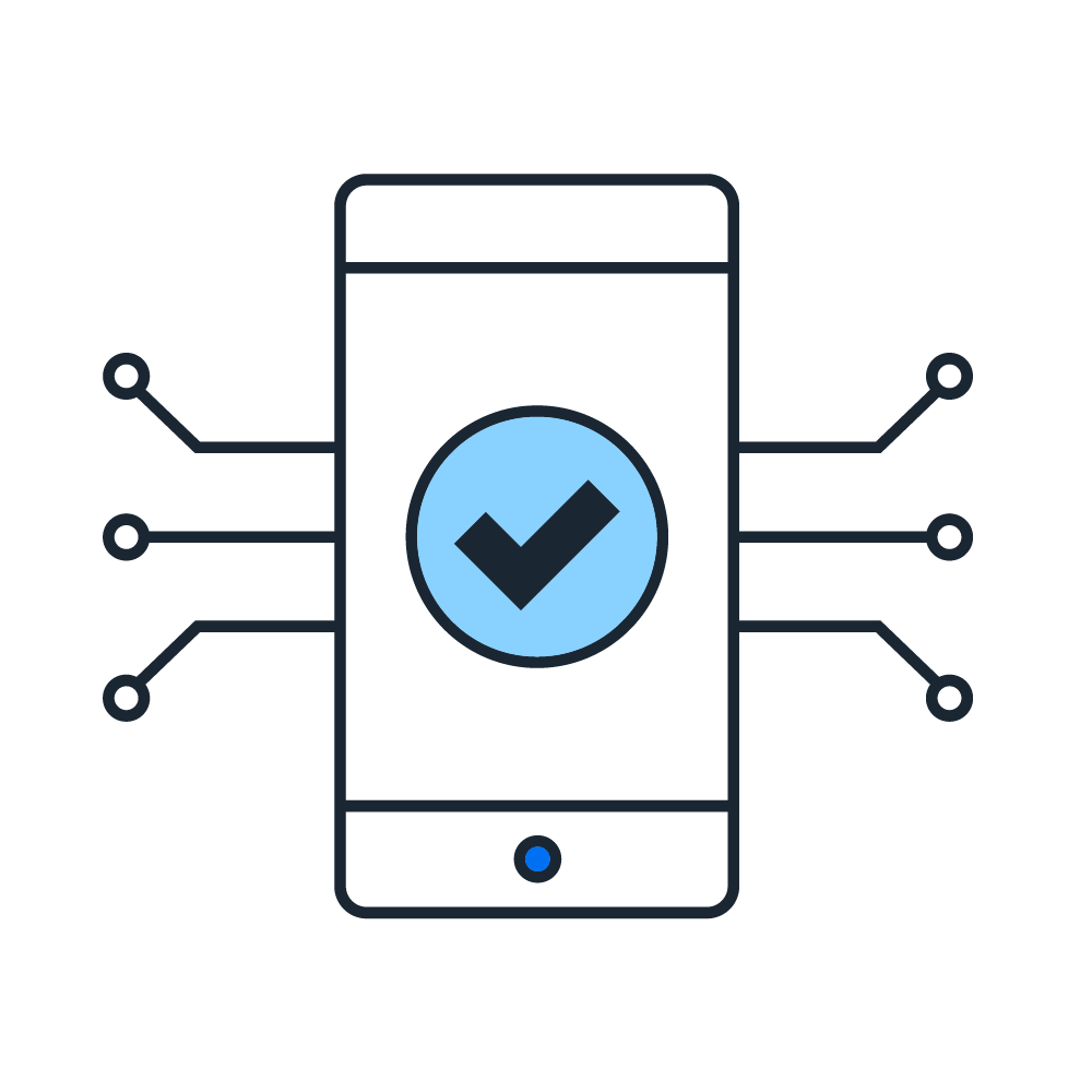 mobile phone with checkmark